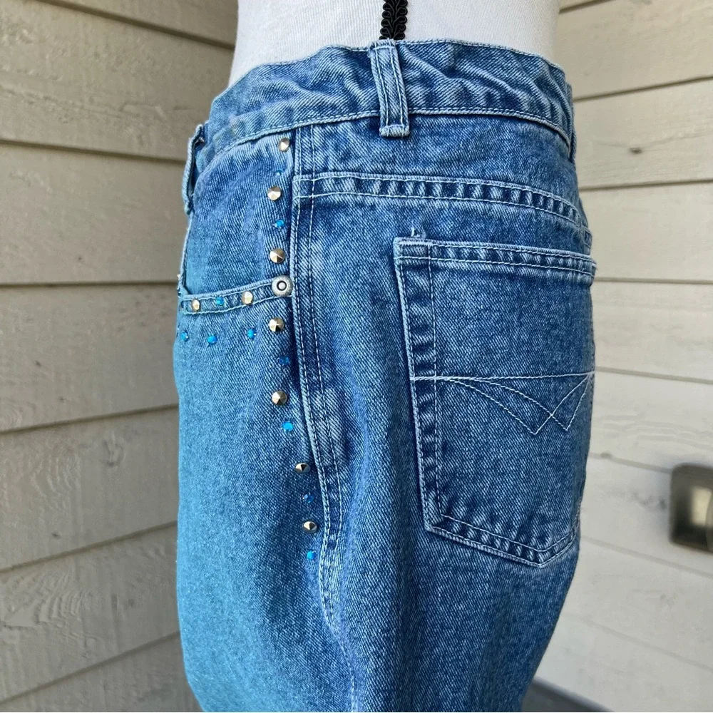 Vintage L.A. Blues Women's Studded Sparkly Blue Jeans - Picture 5 of 12